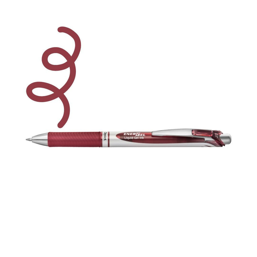 Pentel EnerGel Retractable Pen 0.7mm-Pens-Pentel-Burgundy