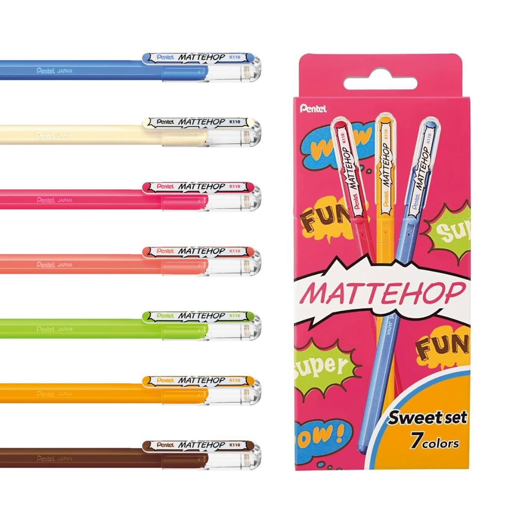 Pentel Mattehop Sweet Colours Set of 7-Pens-Pentel-