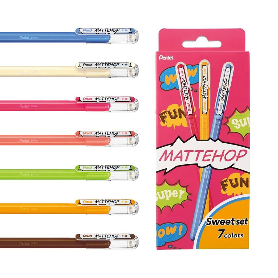 Pentel Mattehop Sweet Colours Set of 7-Pens-Pentel-
