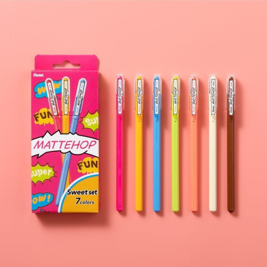 Pentel Mattehop Sweet Colours Set of 7-Pens-Pentel-