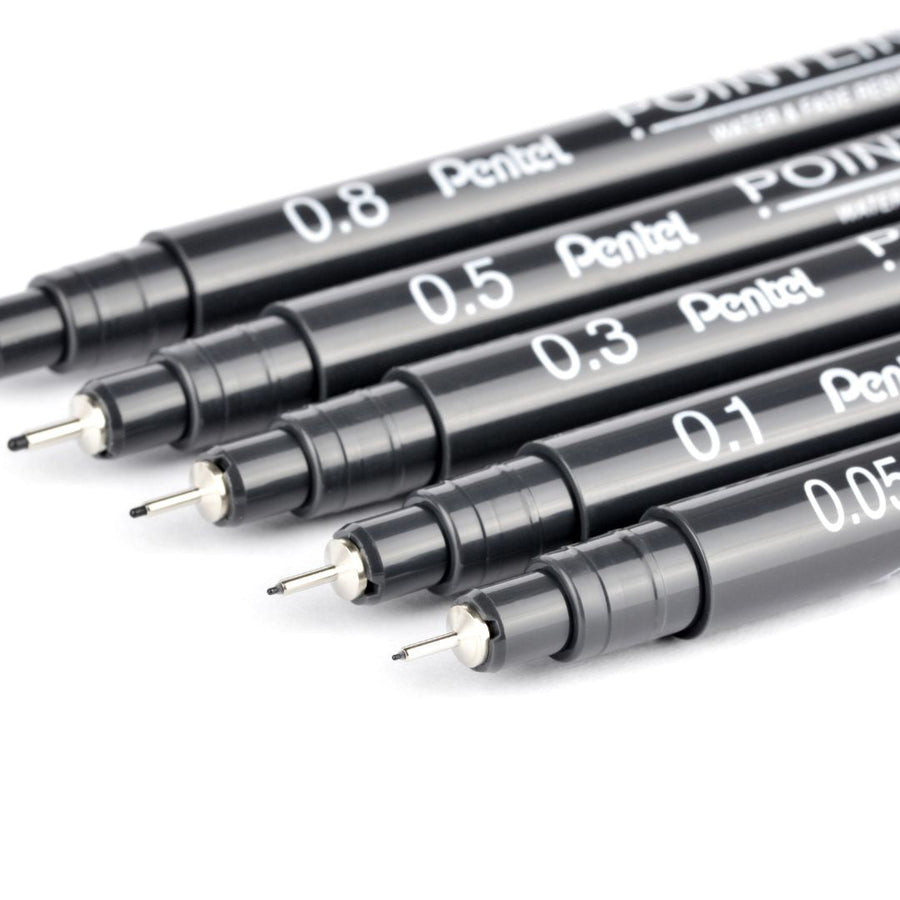 Pentel Pointliner Black S20P-Pens-Pentel-0.03mm