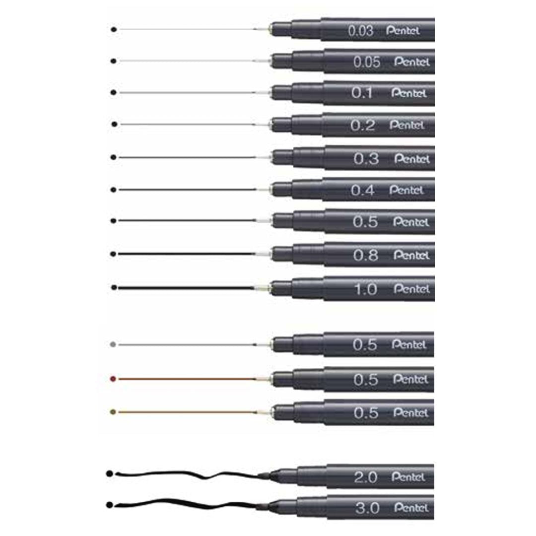 Pentel Pointliner Black S20P-Pens-Pentel-1mm