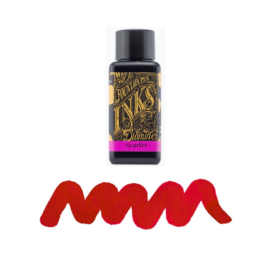 Reds & Pinks Diamine Fountain Pen Inks 30ml - Scarlet