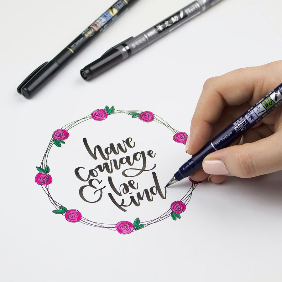 Tombow Fudenosuke Brush Pen Black Soft Tip-Pens-Tombow-