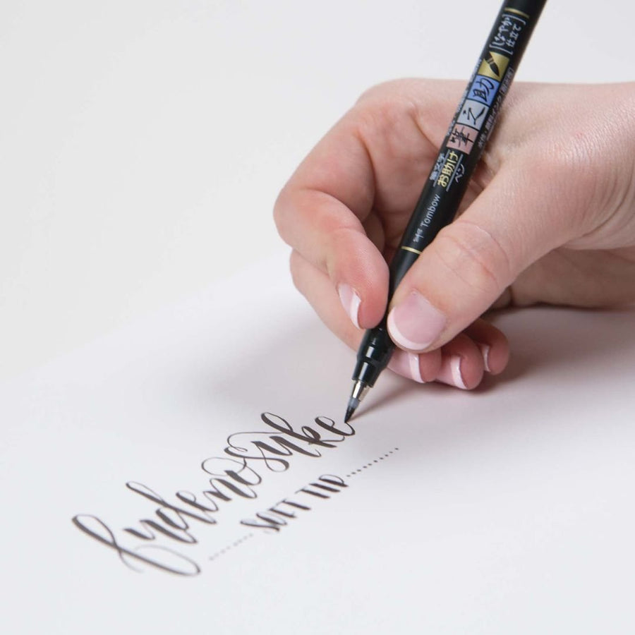 Tombow Fudenosuke Brush Pen Black Soft Tip-Pens-Tombow-