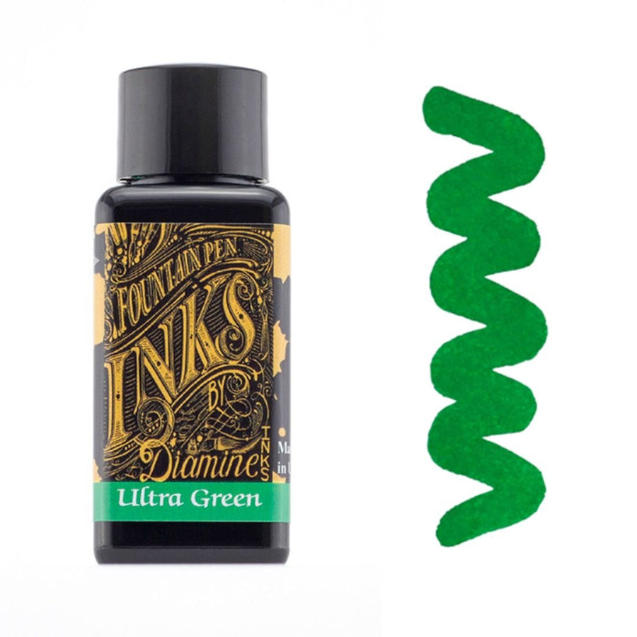 Greens Diamine Fountain Pen Inks 30ml-Fountain Pen Inks-Diamine-Ultra Green