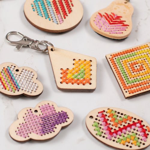 Wooden Cross Stitch Kit - Diamond-Craft Kits-Under the Rowan Trees-Keyring