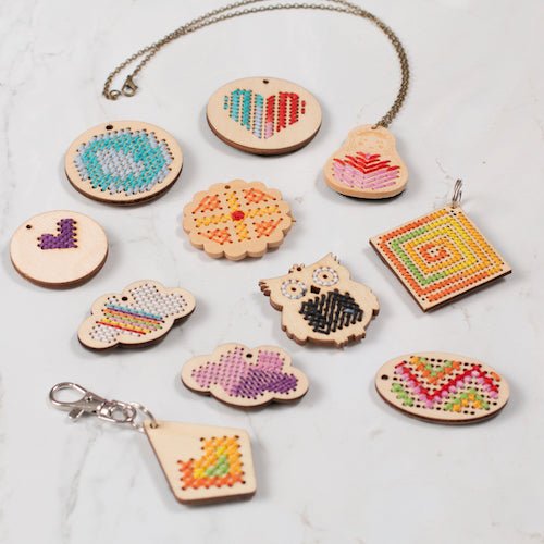 Wooden Cross Stitch Kit - Diamond-Craft Kits-Under the Rowan Trees-Keyring